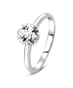 Big Flower CZ Silver Ring SCR-8-02